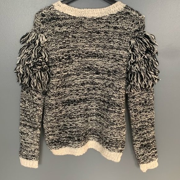 Banana Republic Crew Ruffle Sweater Black Small - Picture 6 of 12